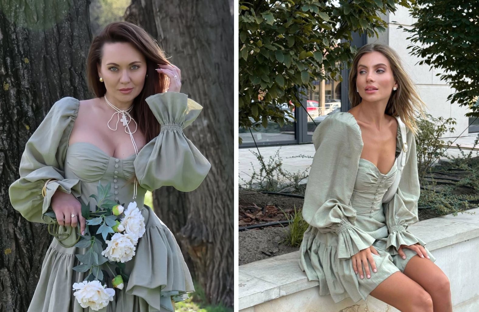 Оливкова сукня й білі чоботи: скільки коштує стильний ретро-образ Анни Саліванчук на весну (фото)